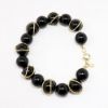 Picture of 14k Gold Wrapped Black Onyx Beaded Bracelet