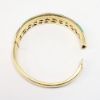 Picture of 14k Yellow Gold Bangle Bracelet with Inlaid Stones and Diamond Accents