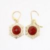 Picture of 14k Yellow Gold Scrollwork with Faceted Carnelians Drop Earrings