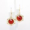 Picture of 14k Yellow Gold Scrollwork with Faceted Carnelians Drop Earrings