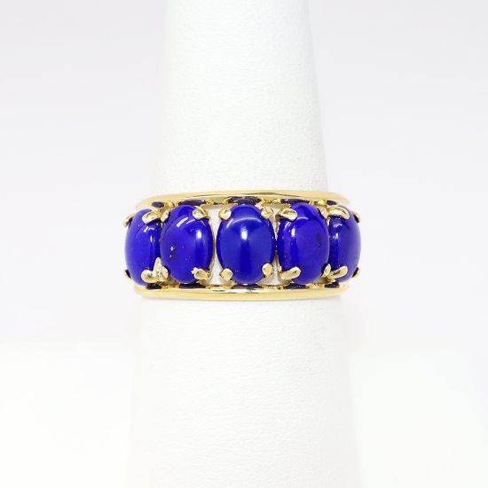 Picture of 14k Yellow Gold & Lapis Lazuli Cabochon Ring
