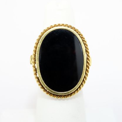 Picture of 18k Yellow Gold & Black Onyx Disk Ring by Corletto