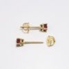 Picture of 14k Yellow Gold & Raspberry Pink Tourmaline Solitaire Stud Earrings