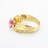 Picture of Vintage Etched 14k Yellow Gold & Oval Cut Pink Tourmaline Oval Ring