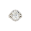 Picture of 18k White Gold & 3.00ct Oval Brilliant Cut Diamond Solitaire Engagement Ring with Diamond Cluster Accents