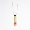 Picture of 14k Yellow Gold & Square Cut Pink Tourmaline Pendant Necklace