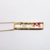 Picture of 14k Yellow Gold & Square Cut Pink Tourmaline Pendant Necklace