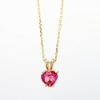 Picture of 14k Yellow Gold Necklace with Delicate Pink Tourmaline Heart Pendant