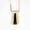 Picture of 14k Yellow Gold, Inlaid Black Onyx and Diamond Slide Pendant