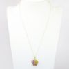 Picture of 14k Yellow Gold Necklace with Amethyst, Citrine, Pink Tourmaline & Peridot Flower Pendant