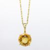Picture of 14k Yellow Gold Necklace with Large Brilliant Cut Citrine Solitaire Pendant