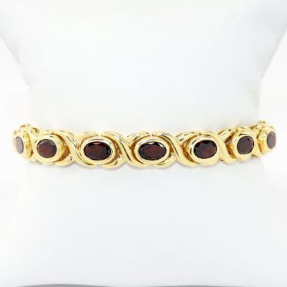 Picture of 18k Yellow Gold & Oval Cut Garnet Bracelet