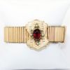 Picture of Antique Victorian Etched Gold Filled Adjustable Slide Bracelet with Seed Pearl & Czech Glass Accents