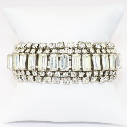 Picture of Vintage 1950's Signed Weiss Thick Clear Rhinestone Bracelet