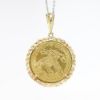 Picture of $10 Gold Liberty Coin Pendant, Dated 1886 with a 14k Yellow Gold Rope Bezel