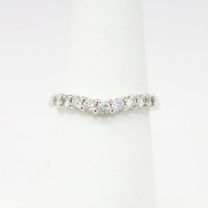 Picture of 14k White Gold & 0.33ct Diamond Contoured Wedding Band Ring