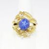 Picture of 14k Yellow Gold, Diamond and Synthetic Star Sapphire Cabochon Ring