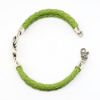 Picture of AXION Lime Green Braided Leather Bracelet with Sterling Silver Knot Detail