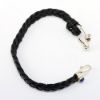 Picture of AXION Men's Black Leather Braided Bracelet with Large Sterling Silver Clasp with Lapis Accent