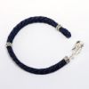 Picture of AXION Men's Navy Blue Braided Leather Bracelet with Sterling Silver Anchor Shaped Clasp 