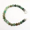 Picture of AXION Men's African Turquoise Beaded Bracelet with Sterling Silver Greek Key Accent 