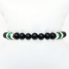 Picture of AXION Black Onyx, Malachite & Sterling Silver Men's Beaded Bracelet