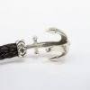 Picture of Axion Men's Dark Brown Braided Leather Bracelet with Sterling Silver Anchor Clasp