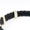 Picture of AXION Men's Black Braided Leather & Sterling Silver Bracelet 14k Yellow Gold Greek Key Accents