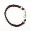 Picture of AXION Men's Brown Braided Leather Bracelet with Sterling Silver Fish Hook Clasp