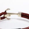 Picture of AXION Men's Braided Red Leather Bracelet with Sterling Silver Anchor Clasp