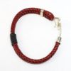 Picture of AXION Men's Braided Red Leather Bracelet with Sterling Silver Anchor Clasp