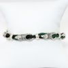 Picture of AXION Woven Black & Green Silk Rope & Greek Key Decorated Sterling Silver Links Men's Bracelet