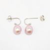 Picture of 14k White Gold & Pink Pearl Drop Earrings