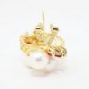 Picture of 14k Yellow Gold, Pearl and Ruby Cluster Earrings