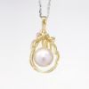 Picture of 14k Yellow Gold Pearl Necklace Enhancer Pendant with Solitary Pearl & Diamond Accents