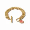 Picture of Heart Link Bracelet in iridescent blush pink