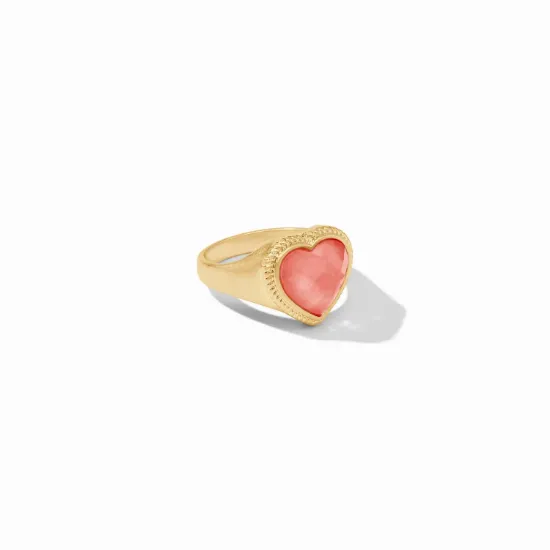 Picture of Heart Signet Ring in iridescent blush pink