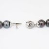 Picture of Black & White South Seas Pearl Necklace and Earring Set with White Gold & Diamond Clasp