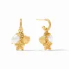 Picture of Julie Vos Sanibel Trio Hoop & Charm Earrings - Starfish, Scallop, & Shell Pearl Charms