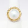 Picture of 14k Yellow Gold, Mabe Pearl with Diamond Halo Ring