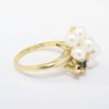 Picture of 14k Yellow Gold, White Pearl, Diamond, and Sapphire Cluster Ring