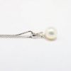 Picture of Delicate 18k White Gold & Single Pearl Necklace with Trembling Diamond Accent