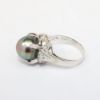 Picture of Platinum & Gray Pearl Ring with Diamond Accents