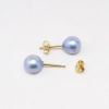 Picture of 18k Yellow Gold & Blue Pearl Solitaire Earrings