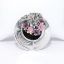 Picture of Vintage Signed Marcel Boucher Silver Toned Disk Brooch with Glass Cabochon & Rhinestone Accents