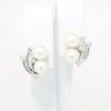 Picture of Vintage 14k White Gold, Diamond and Pearl Earrings