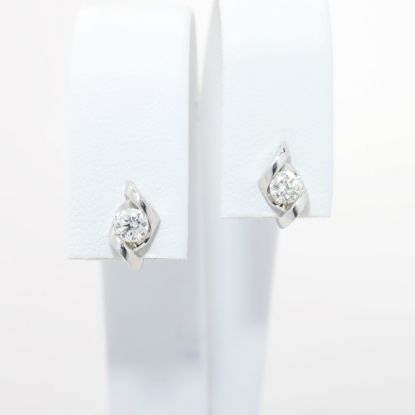 Picture of 14k White Gold & 0.33ct Diamond Solitaire Earrings