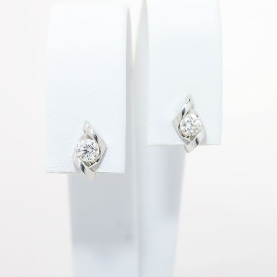 Picture of 14k White Gold & 0.33ct Diamond Solitaire Earrings