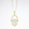 Picture of 14k Two-Tone Gold Hamsa Pendant Necklace