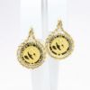 Picture of 1/20 oz. Panda Coin Earrings with 14k Yellow Gold Rope & Diamond Bezels